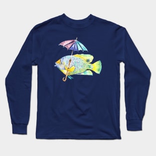 Angel Fish with Umbrella Long Sleeve T-Shirt